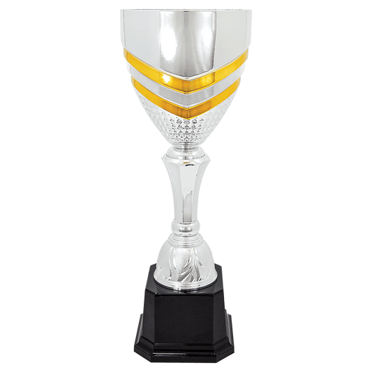 17" Completed Metal Cup Trophy on Plastic Base