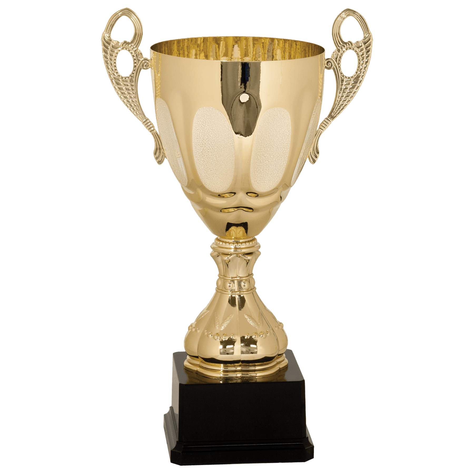Gold 14" Completed Metal Cup Trophy on Plastic Base
