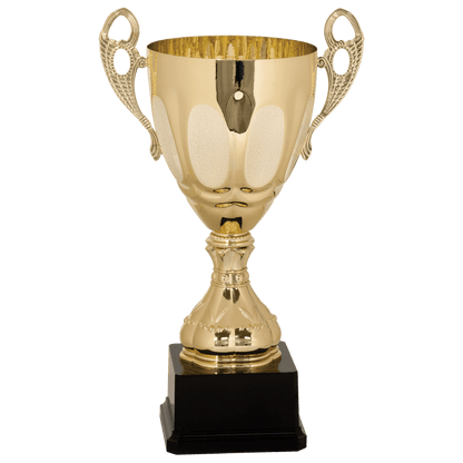 Gold 14" Completed Metal Cup Trophy on Plastic Base