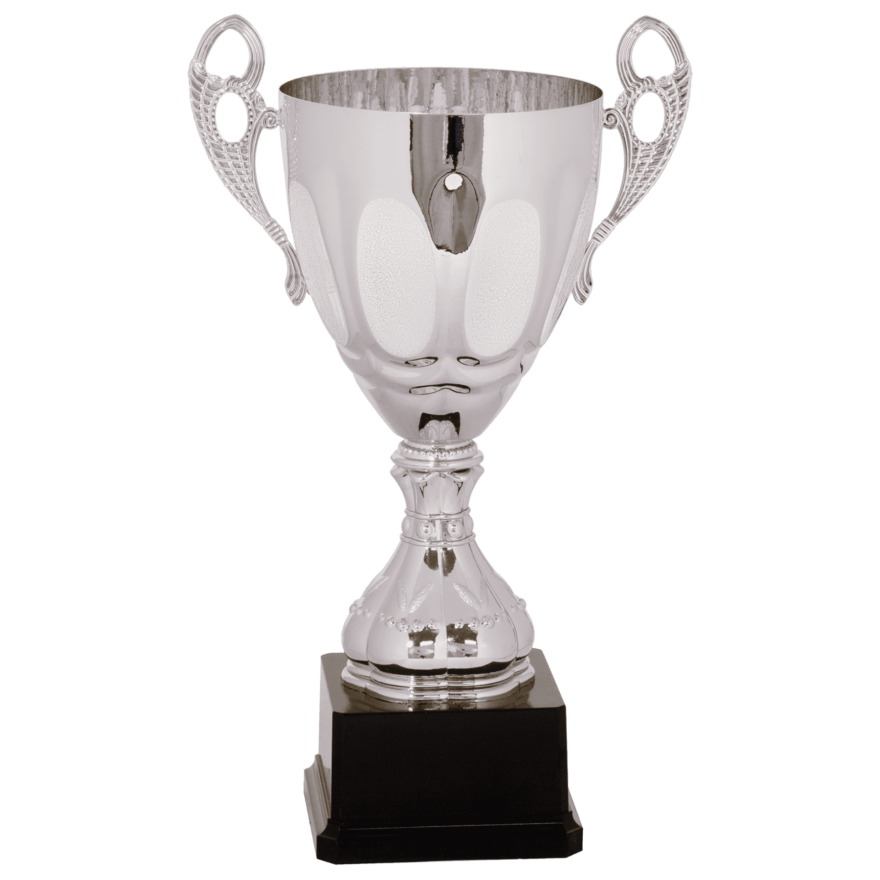Silver 14" Completed Metal Cup Trophy on Plastic Base