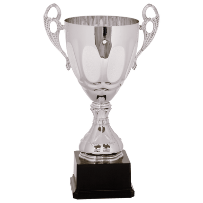 Silver 14" Completed Metal Cup Trophy on Plastic Base