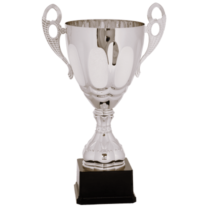 Silver 17 1/2" Completed Metal Cup Trophy on Plastic Base