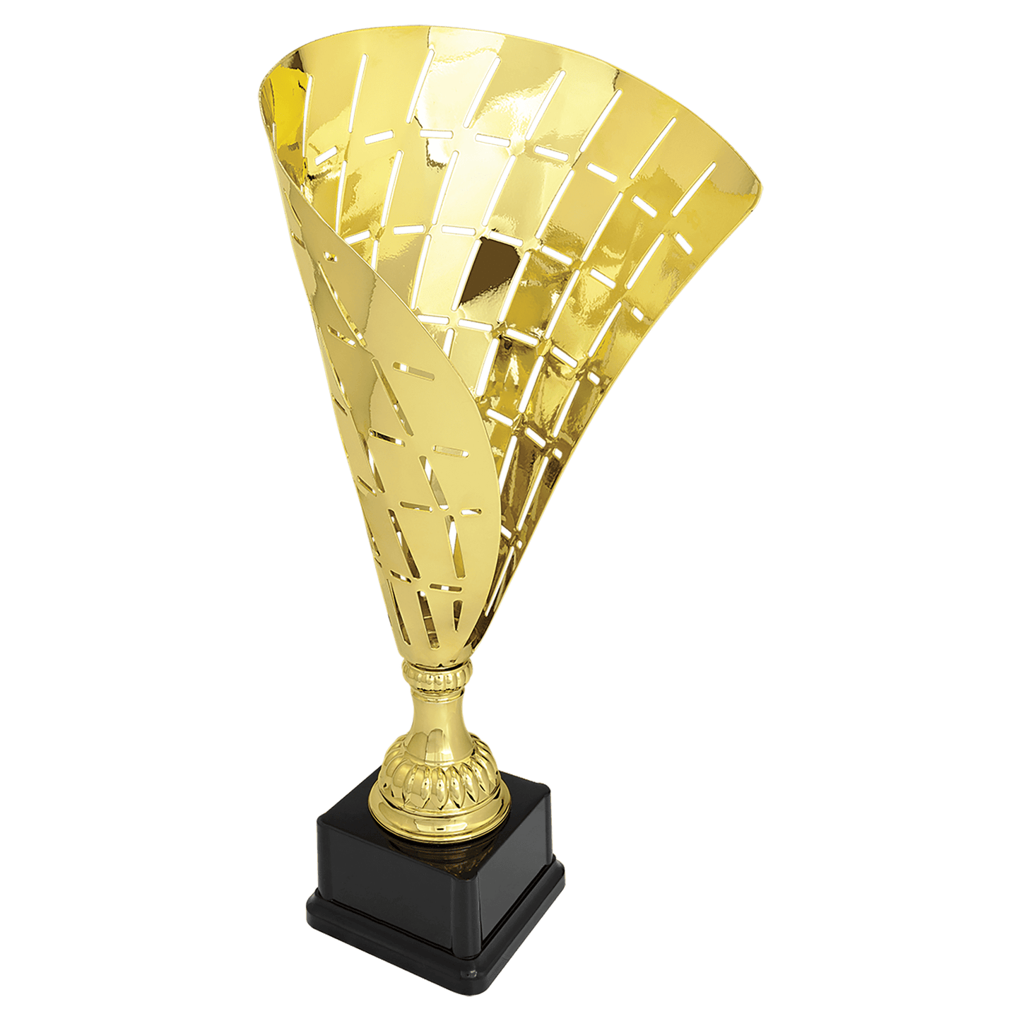 Gold 15 1/2" Metal Flag Cup on Plastic Base
