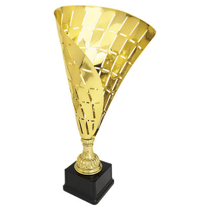 Gold 18" Metal Flag Cup on Plastic Base
