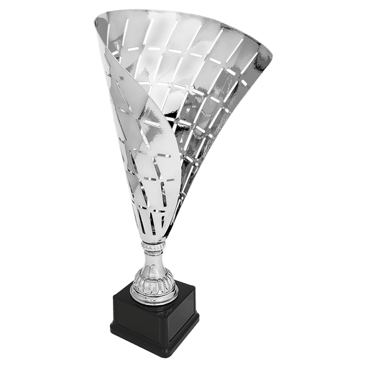 Silver 18" Metal Flag Cup on Plastic Base