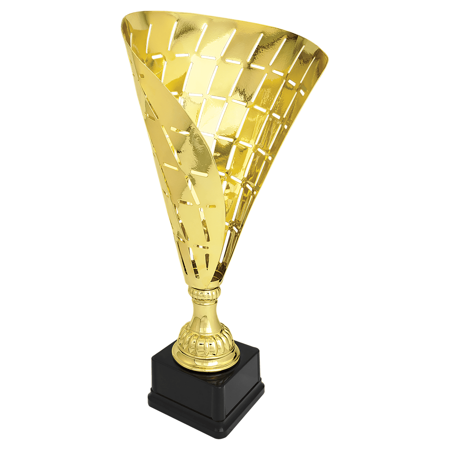 Gold 19 1/2" Metal Flag Cup on Plastic Base
