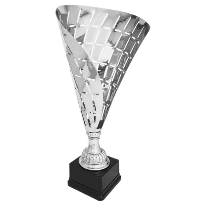 Silver 19 1/2" Metal Flag Cup on Plastic Base