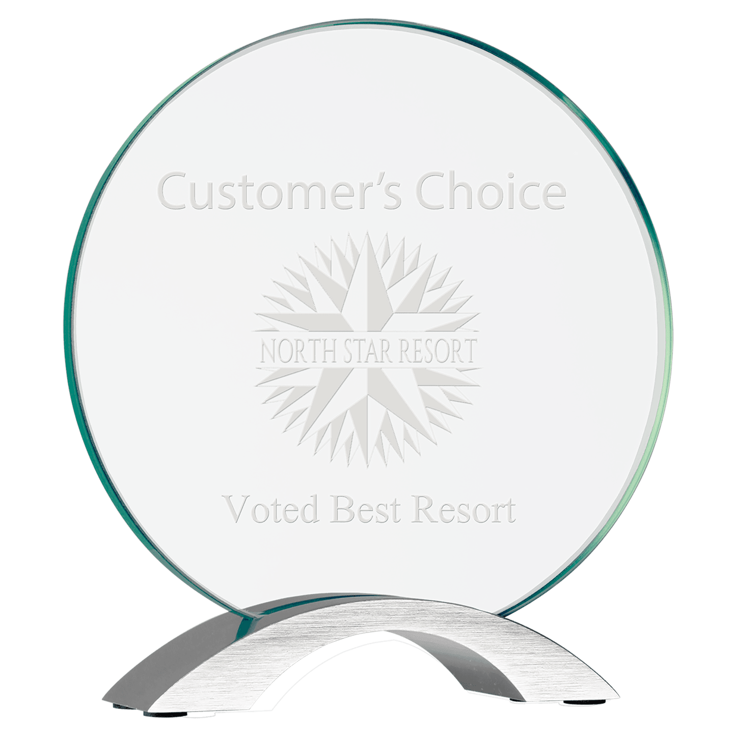 7 1/4" Round Cosmic Glass with Silver Base