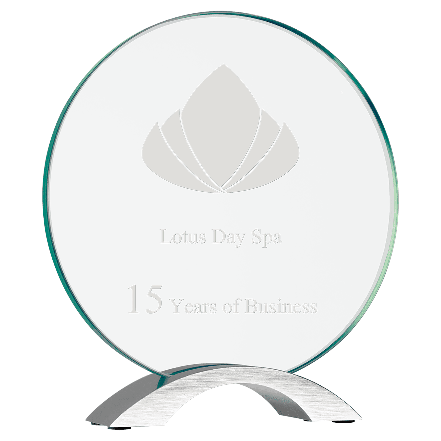 8 1/2" Round Cosmic Glass with Silver Base