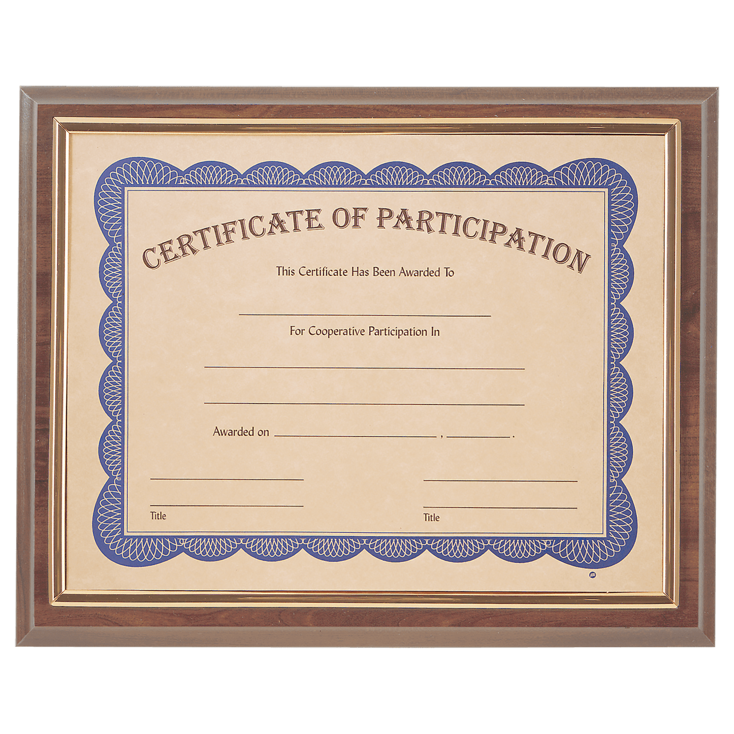 13" x 10 1/2" Cherry Finish Slide-in Plaque w/ 8 1/2" x 11" Frame