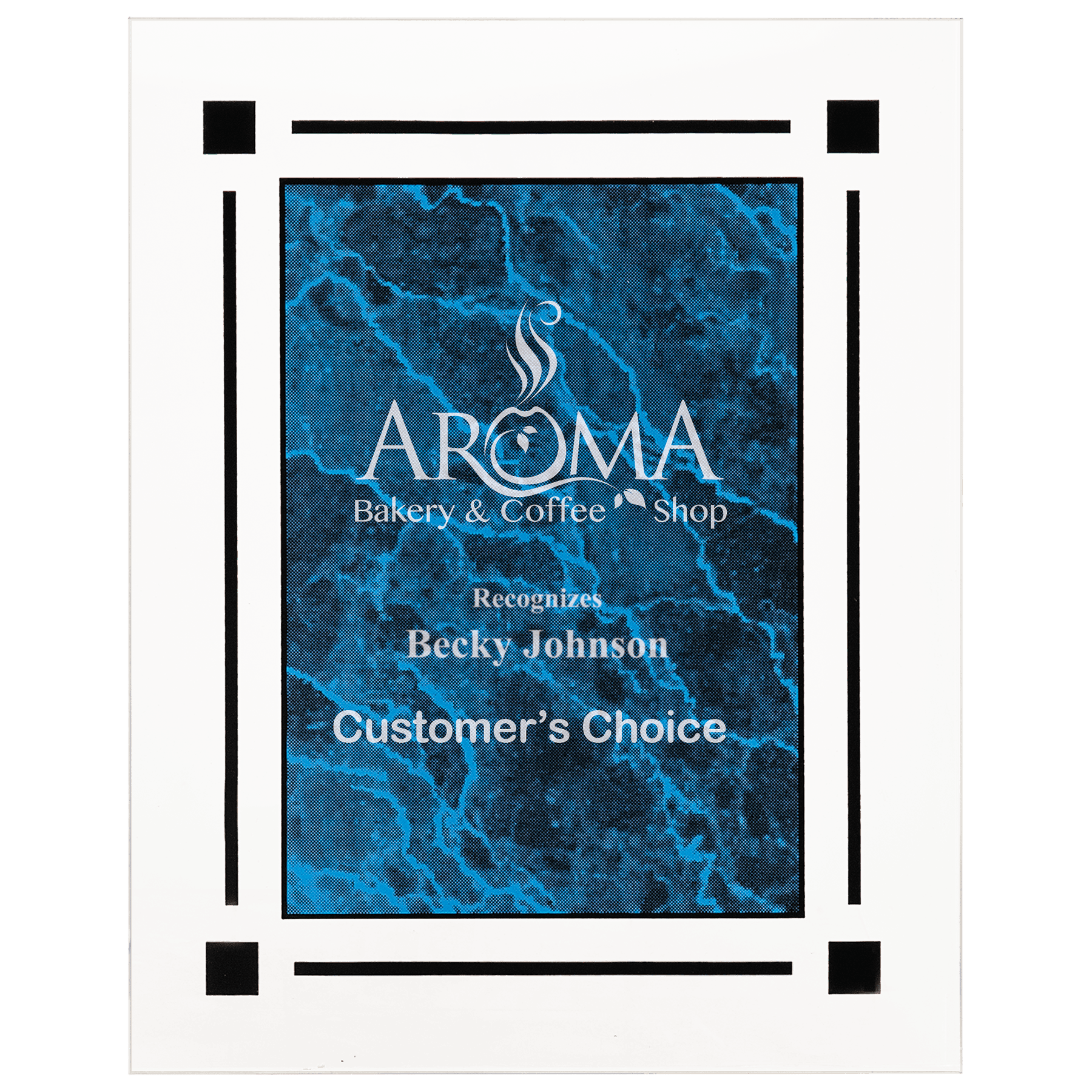 Blue 7" x 9" Marble Acrylic Plaq