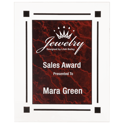 Red 7" x 9" Marble Acrylic Plaq