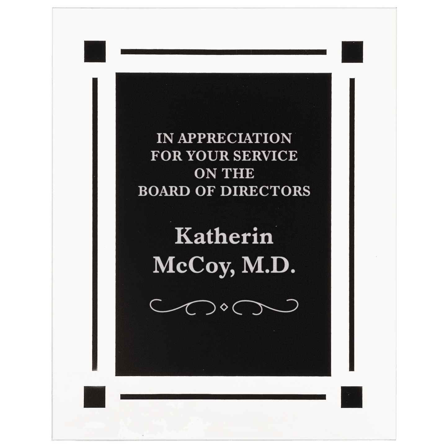 8" x 10" Solid Black Acrylic Clear-Plaq