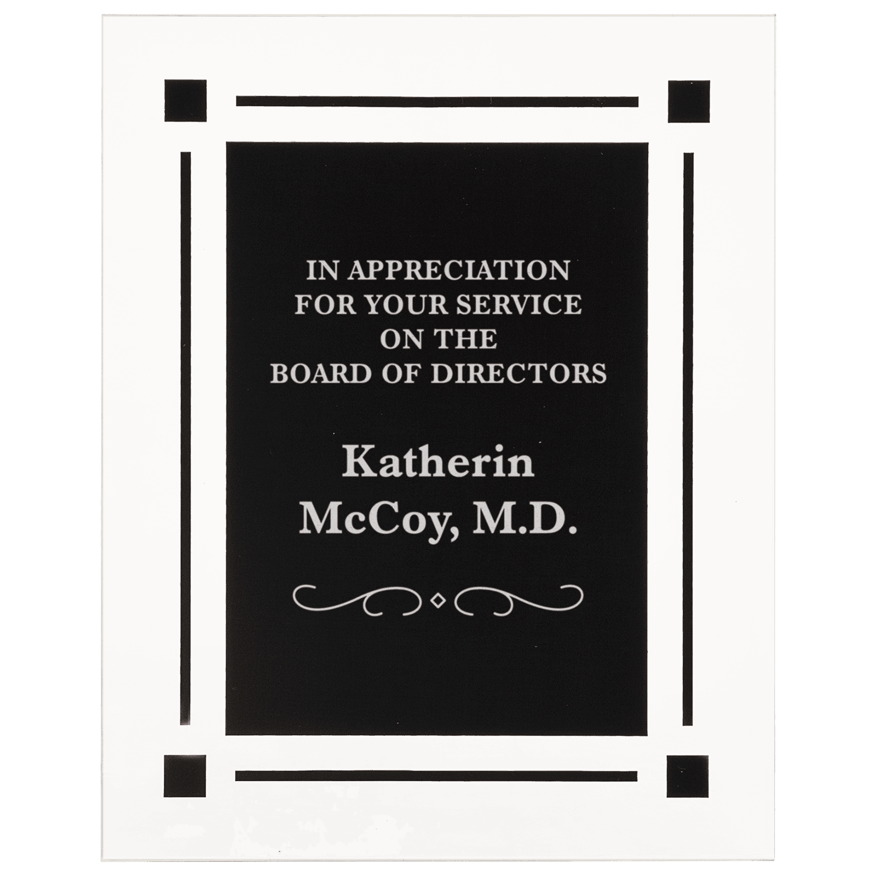 8" x 10" Solid Black Acrylic Clear-Plaq