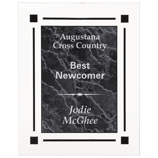 Black 9" x 11" Marble Acrylic Plaq