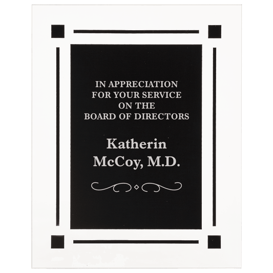 9" x 11" Solid Black Acrylic Clear Plaq