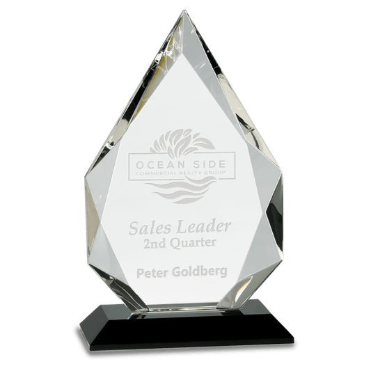 Black 10" Diamond Crystal on Pedestal Base