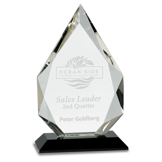 Black 8" Diamond Crystal on Pedestal Base