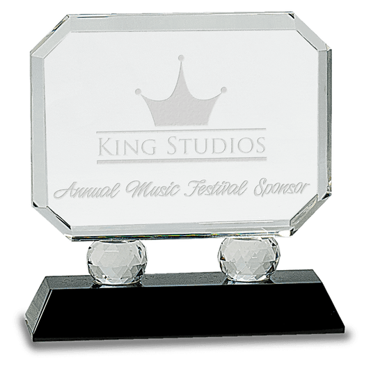 Black 6" Rectangle Crystal on Pedestal Base