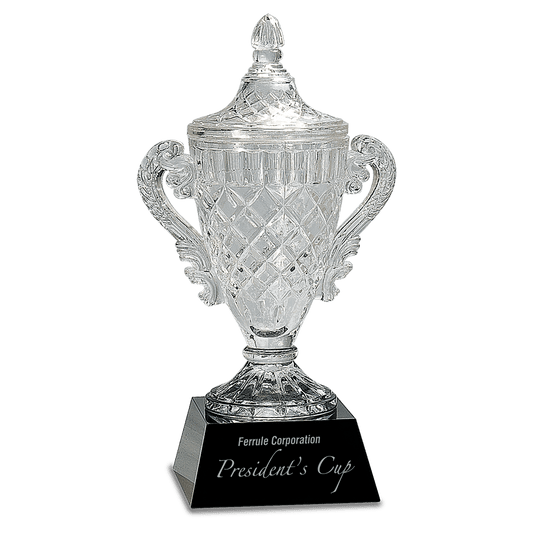 14" Crystal Cup on Black Pedestal Base