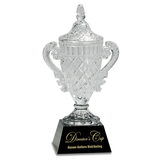 12 3/4" Crystal Cup on Black Pedestal Base