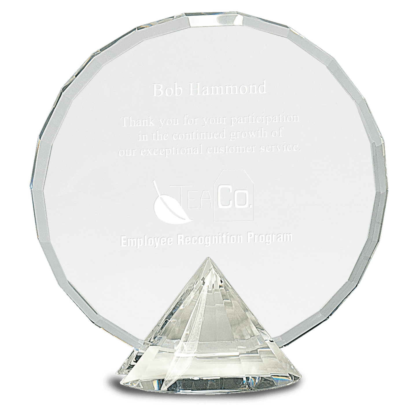 7 1/2" Clear Round Crystal on Clear Diamond Base