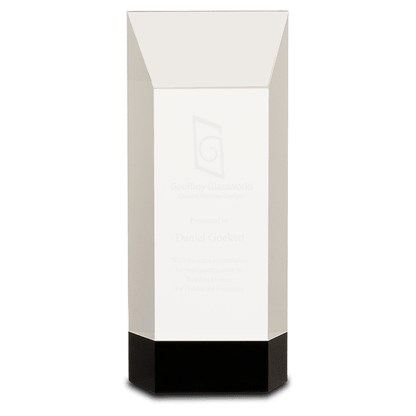 Clear Crystal Self-Standing Rectangle on Black 8 1/4" Base