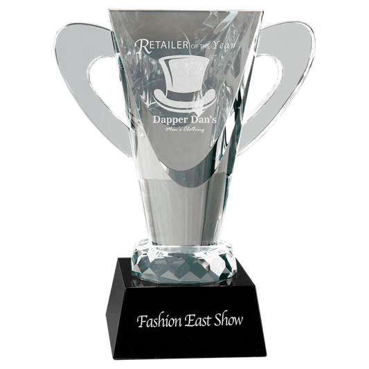 7 3/4" Crystal Cup on Black Pedestal Base