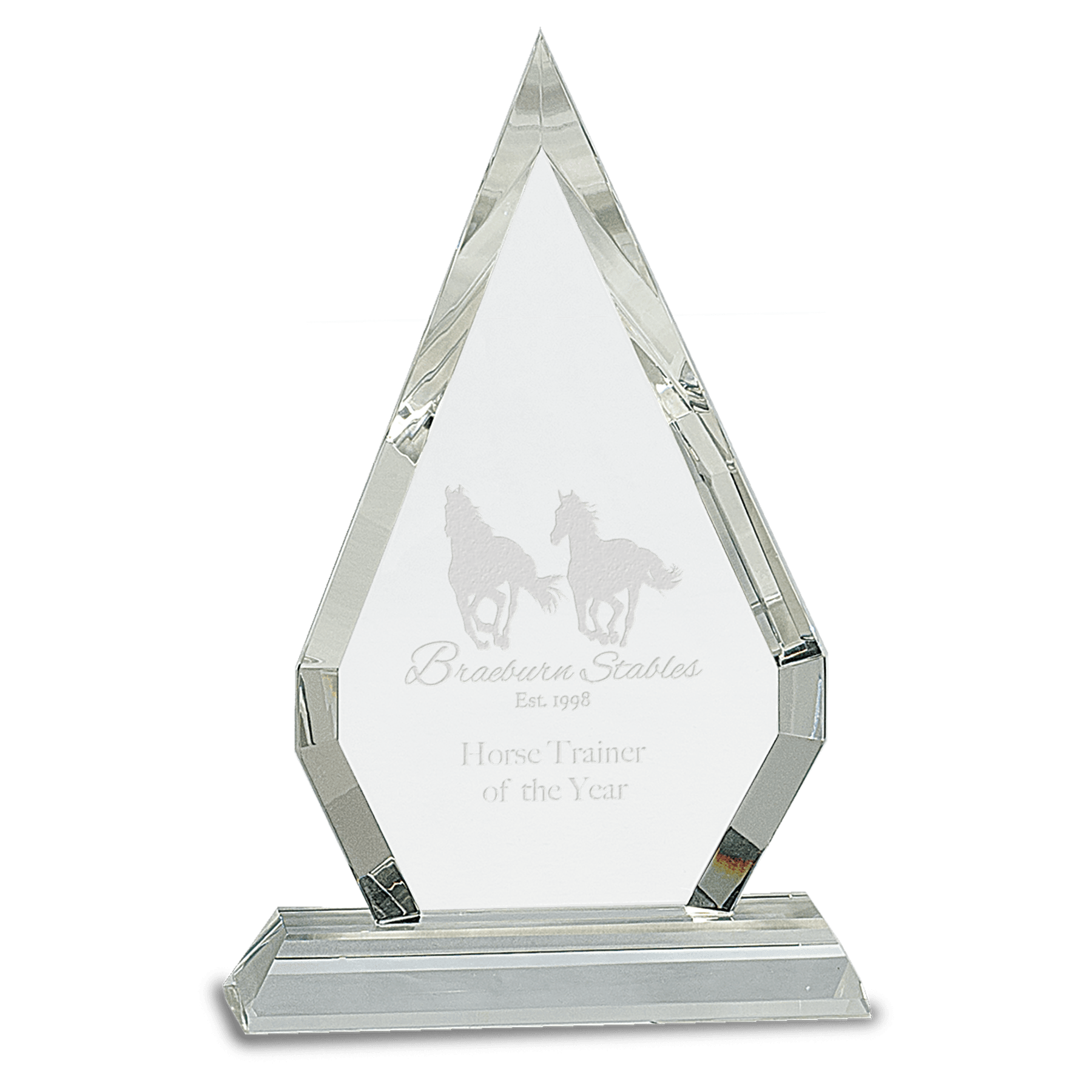 8 1/2" Crystal Diamond on Clear Pedestal Base