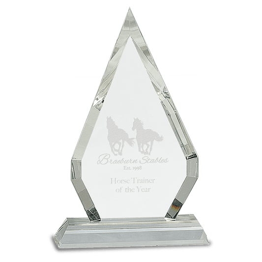 8 1/2" Crystal Diamond on Clear Pedestal Base