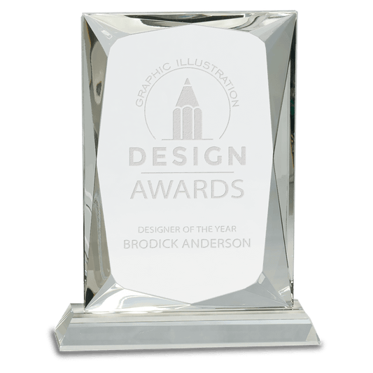 8" Crystal Rectangle on Clear Base