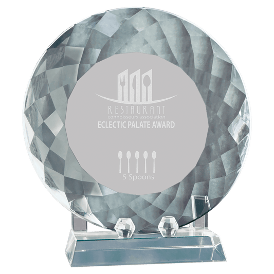 8 1/2" Crystal Plate with Base