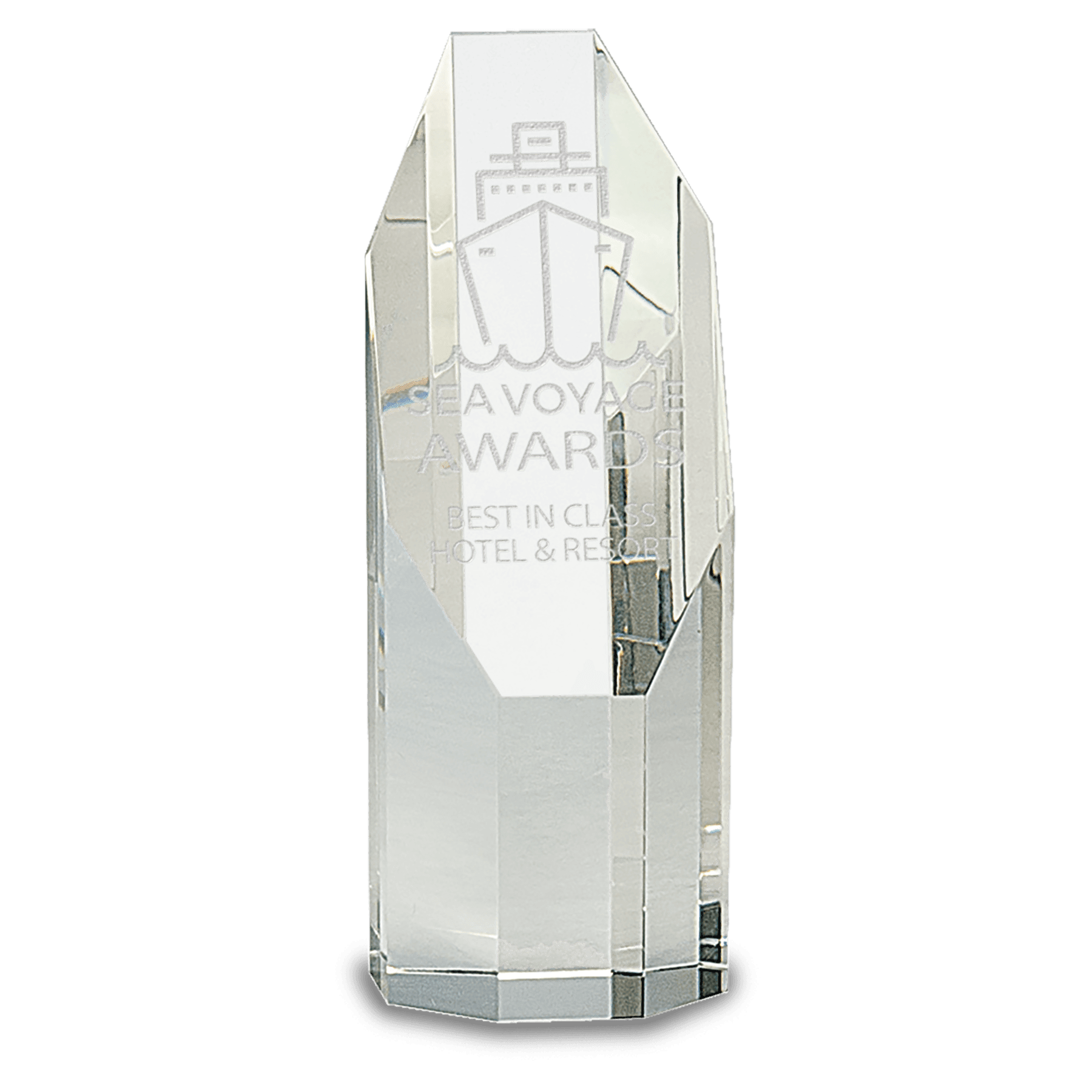 6" Clear Octagon Slant-Top Crystal Tower