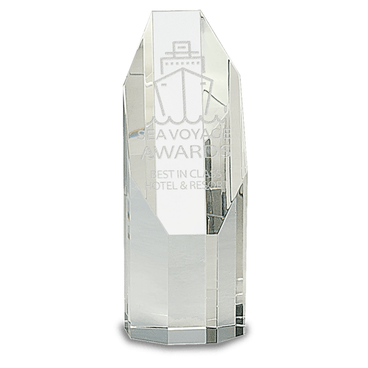6" Clear Octagon Slant-Top Crystal Tower