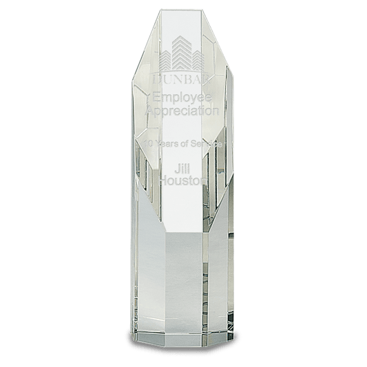 7 1/2" Clear Octagon Slant-Top Crystal Tower