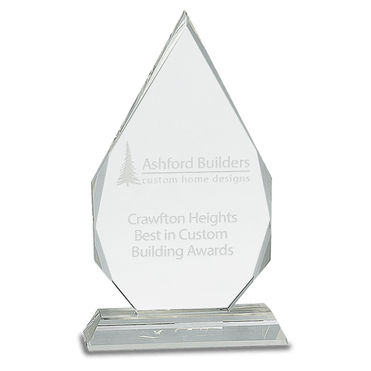 9" Crystal Diamond on Clear Pedestal Base