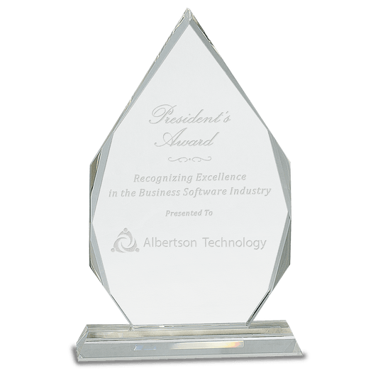 10 1/2" Crystal Diamond on Clear Pedestal Base