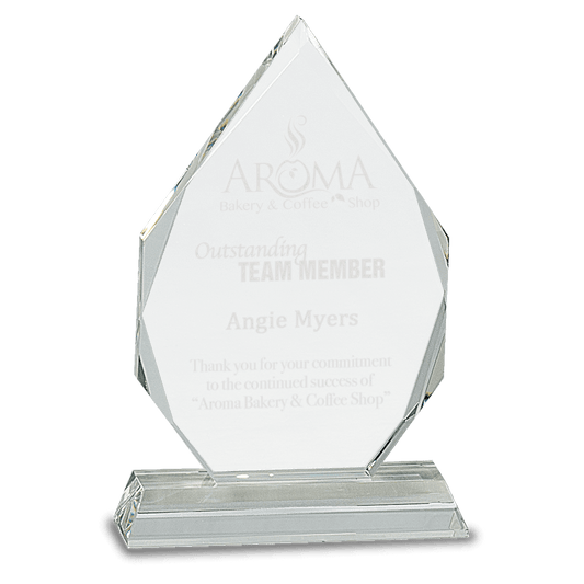 7" Diamond Crystal on Clear Pedestal Base