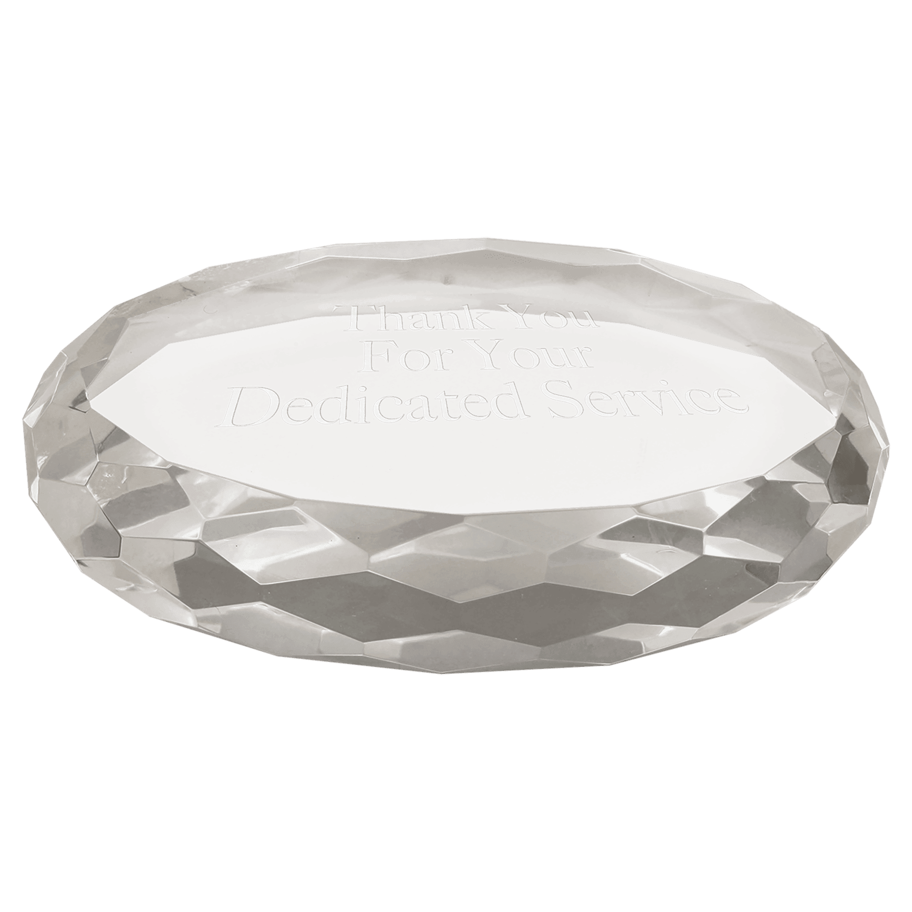 4" x 2 3/4" Clear Oval Crystal Paperweight