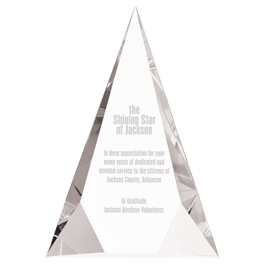 6" x 8" Crystal Facet Triangle