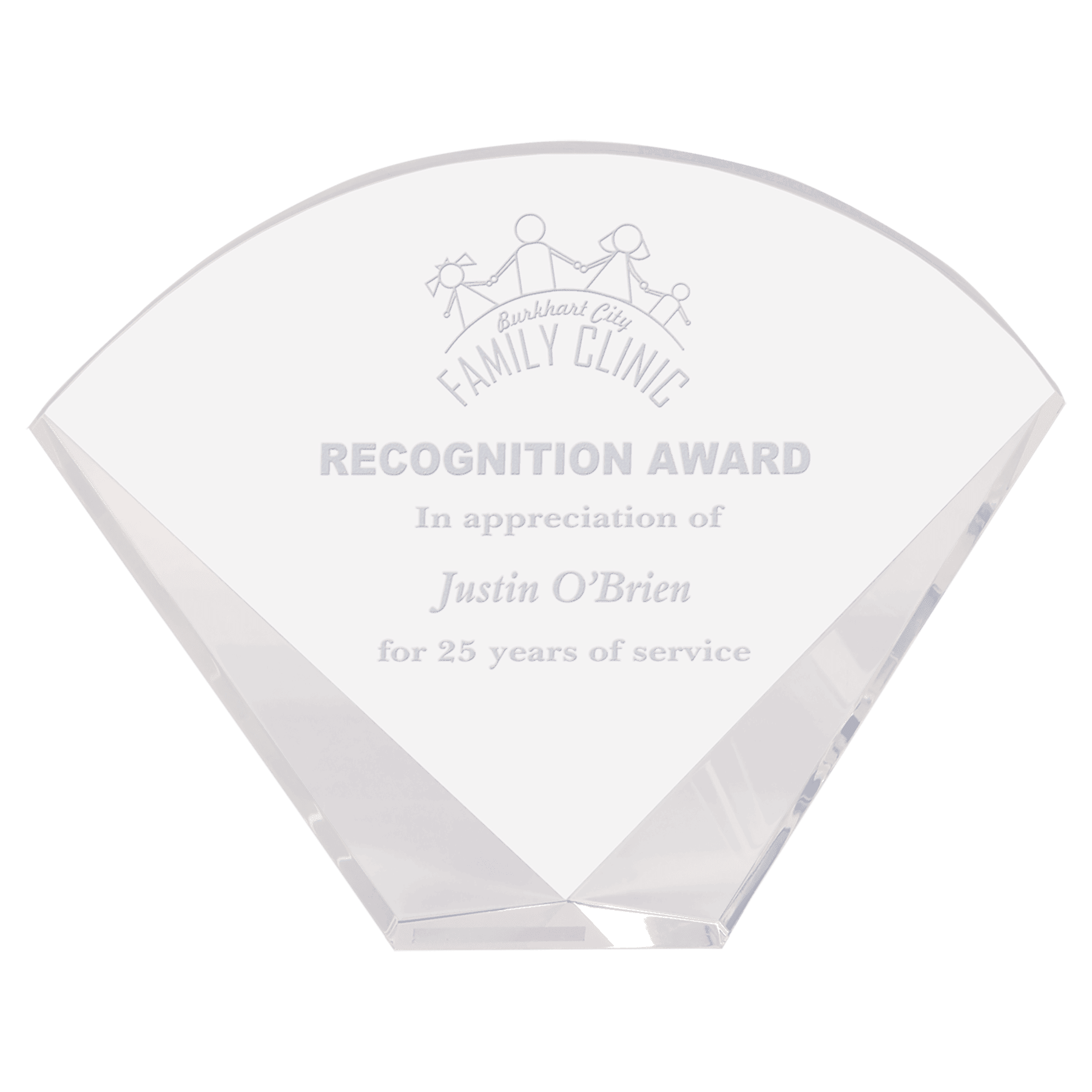 9" x 7" Crystal Facet Fan