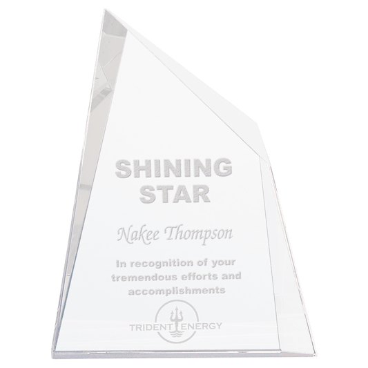 6" x 7 3/4" Crystal Facet Wedge