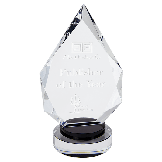 Black & Clear 9 1/2" Diamond Crystal on Round Base