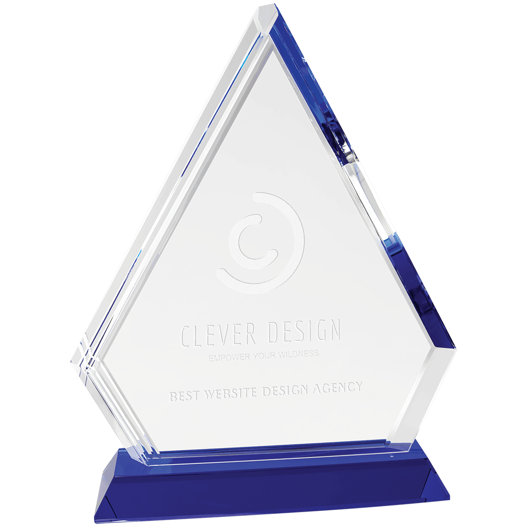 9 3/4" Crystal Diamond on Blue Pedestal Base