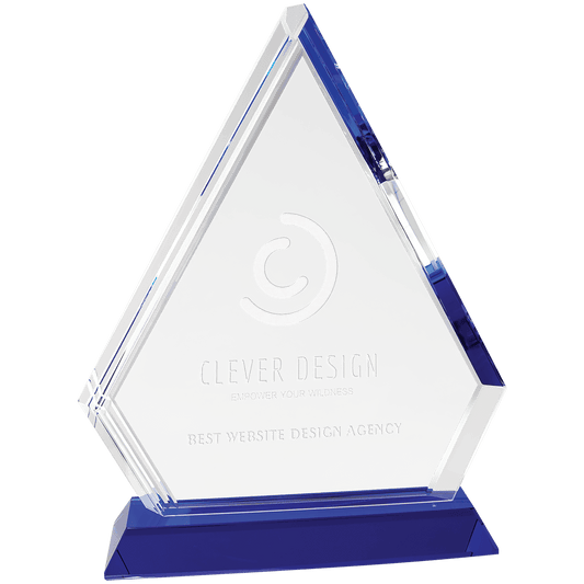 9 3/4" Crystal Diamond on Blue Pedestal Base