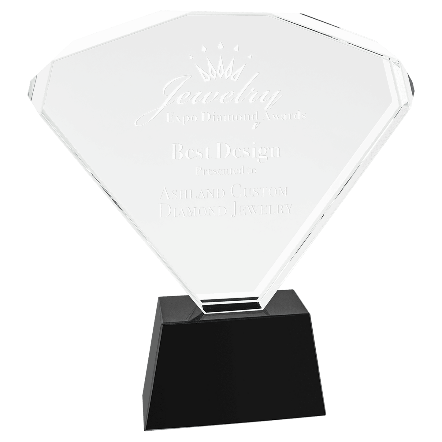 8 3/4" Crystal Fan with Black Base