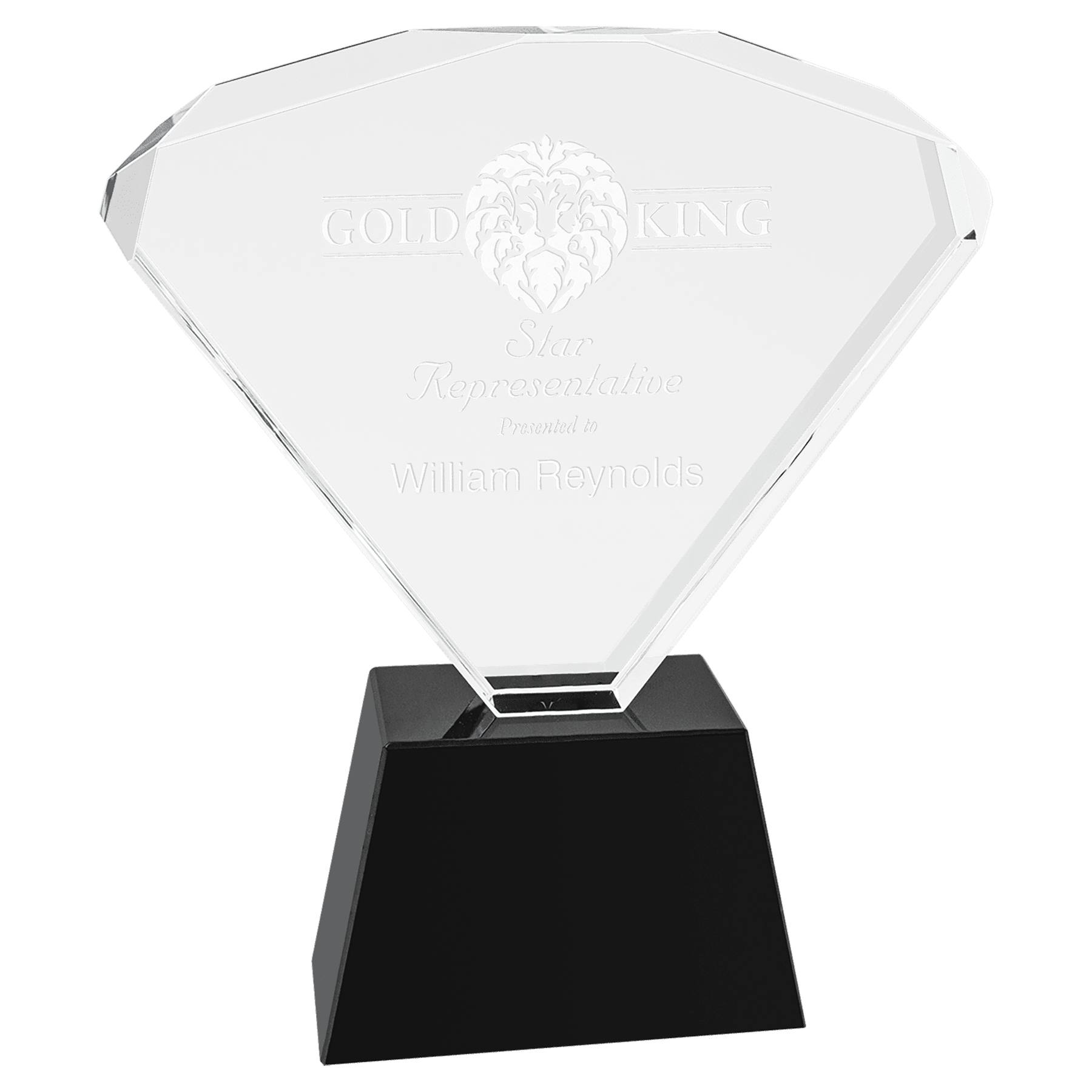 7 1/4" Crystal Fan with Black Base