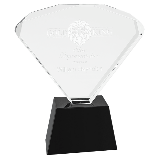 7 1/4" Crystal Fan with Black Base