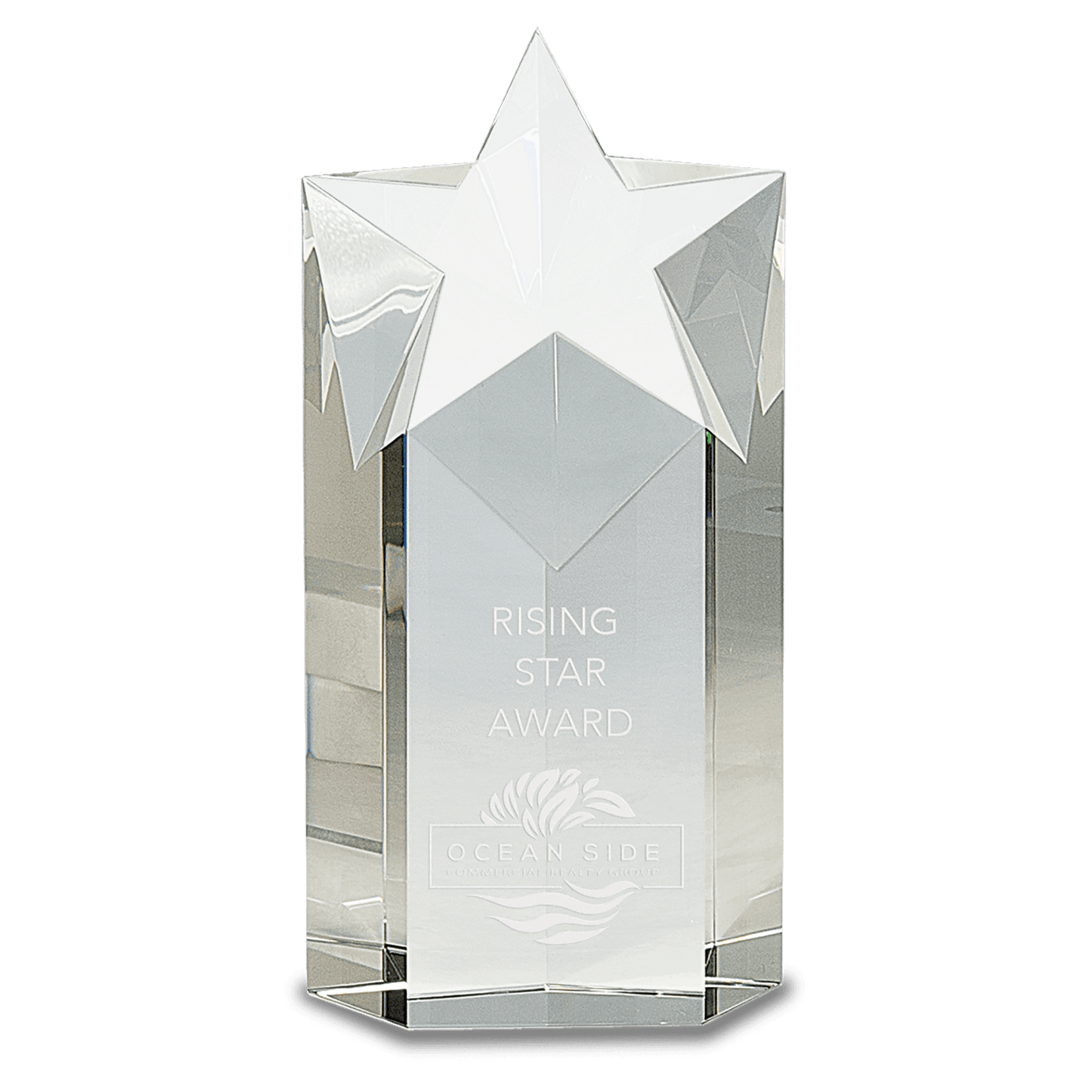 8" Clear Crystal Star Column