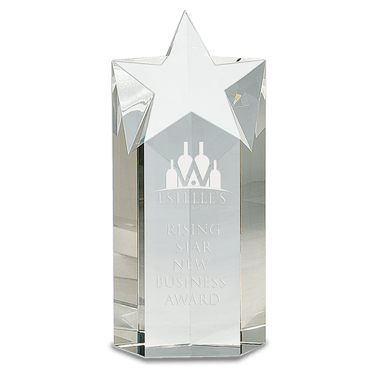 9" Clear Crystal Star Column